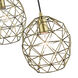 Geometrix 3 Light 20 inch Antique Brass Pendant Ceiling Light