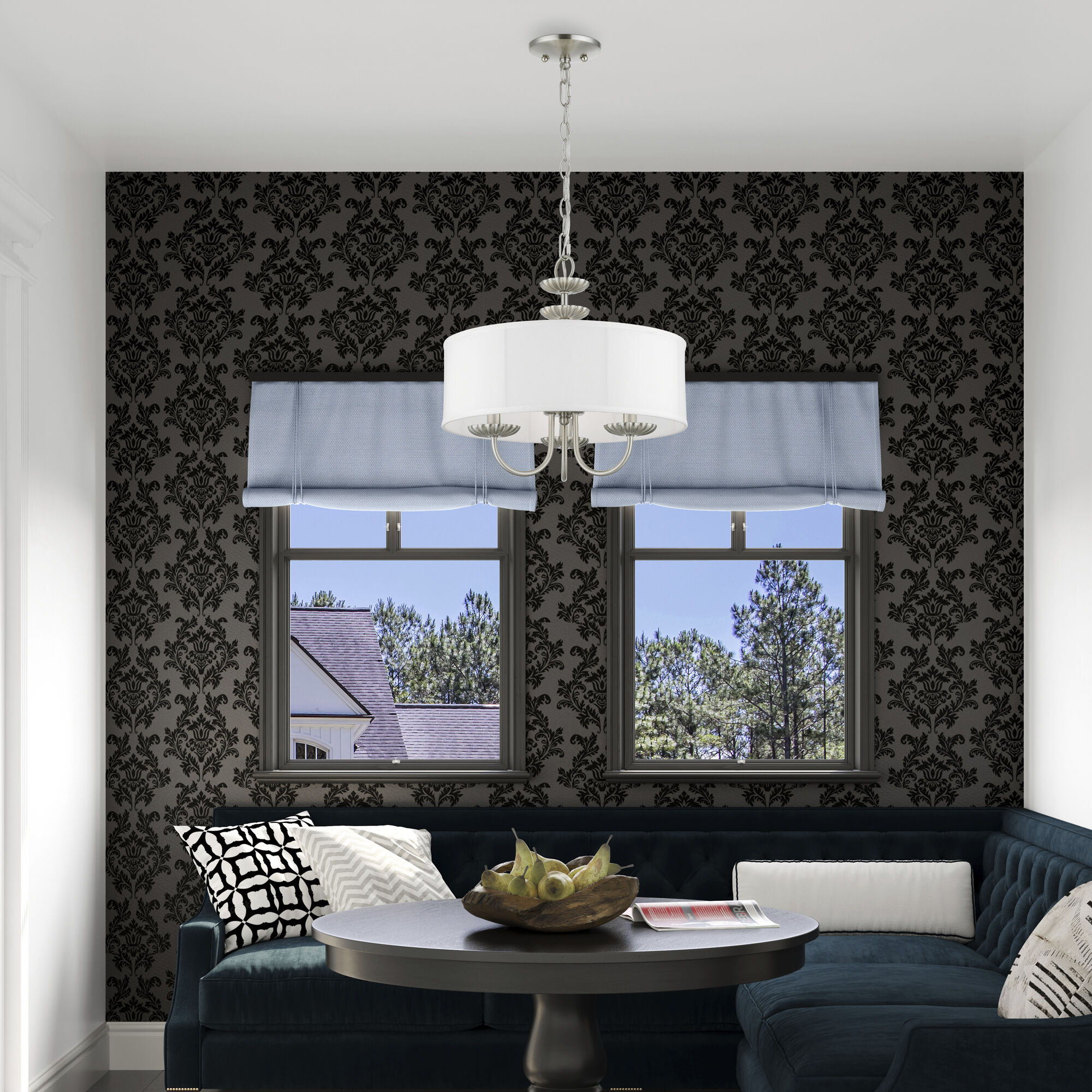 Brookdale 3 Light 16 inch Brushed Nickel Pendant Chandelier Ceiling Light