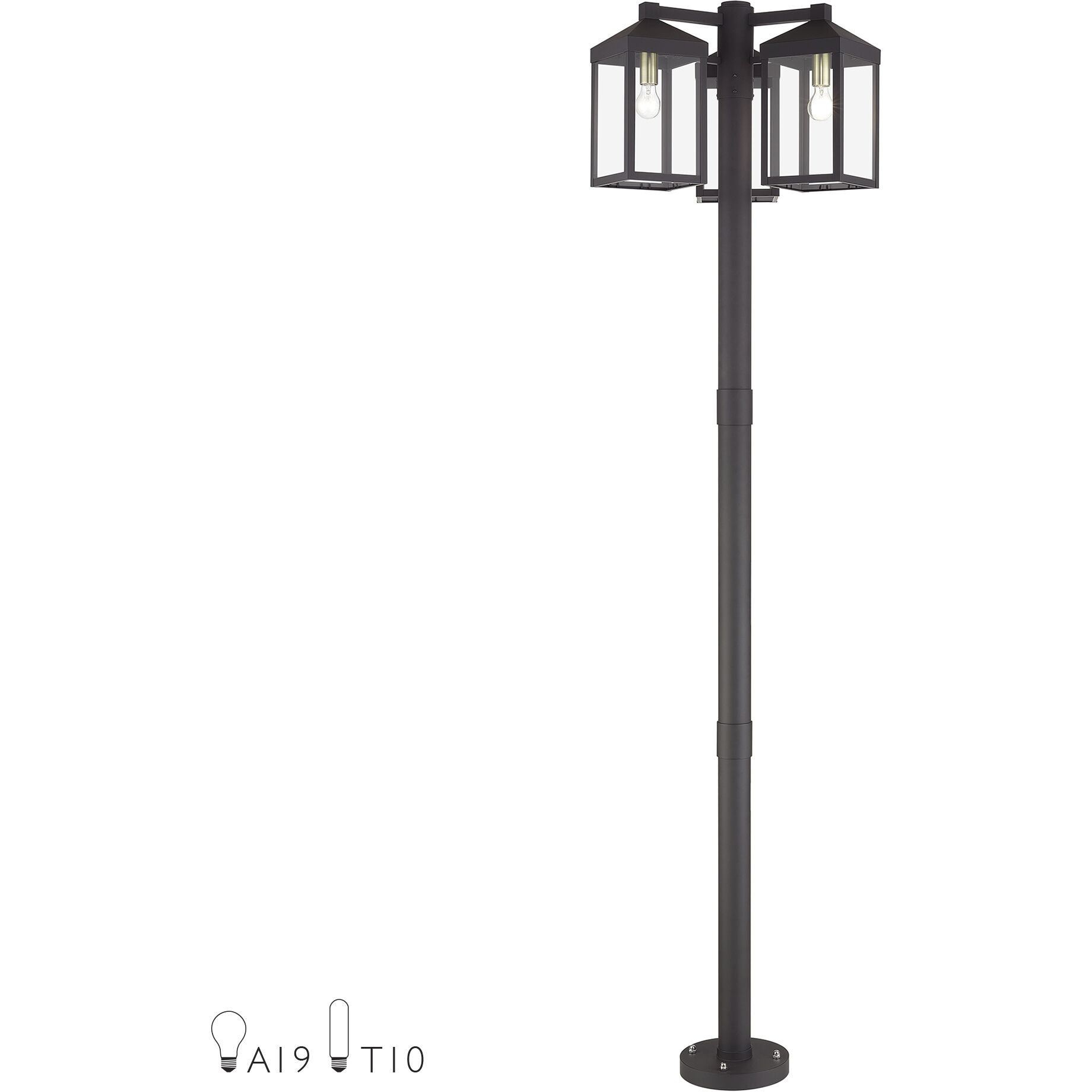 Nyack 3 Light 26.00 inch Post Light & Accessory