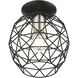 Geometrix 1 Light 8 inch Black Flush Mount Ceiling Light