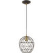 Geometric 1 Light 8 inch Bronze Mini Pendant Ceiling Light