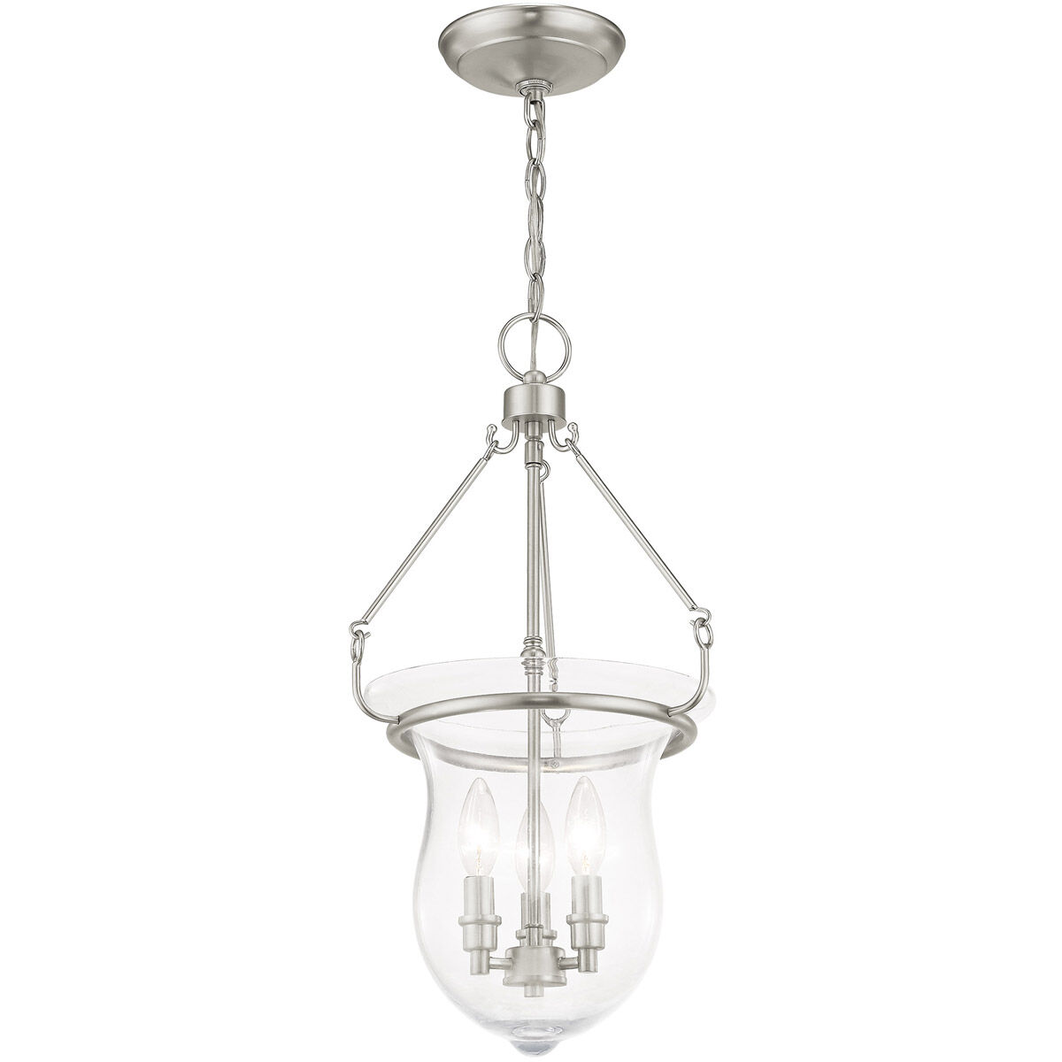 Canterbury 3 Light 12 inch Brushed Nickel Pendant Ceiling Light