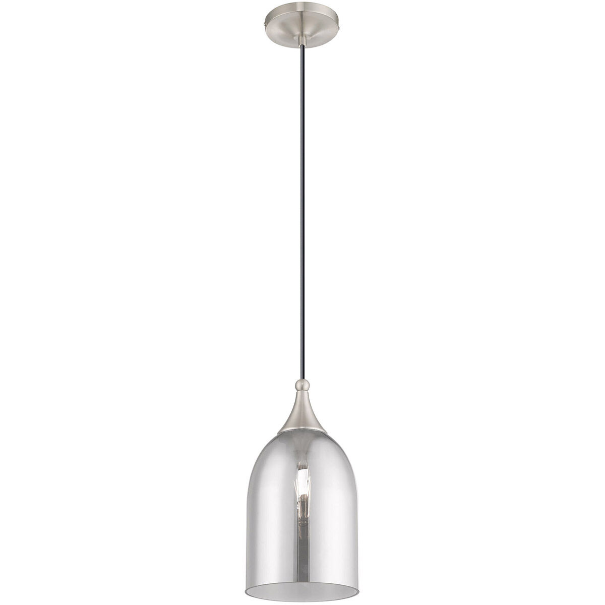 Art Glass 1 Light 6 inch Brushed Nickel Mini Pendant Ceiling Light