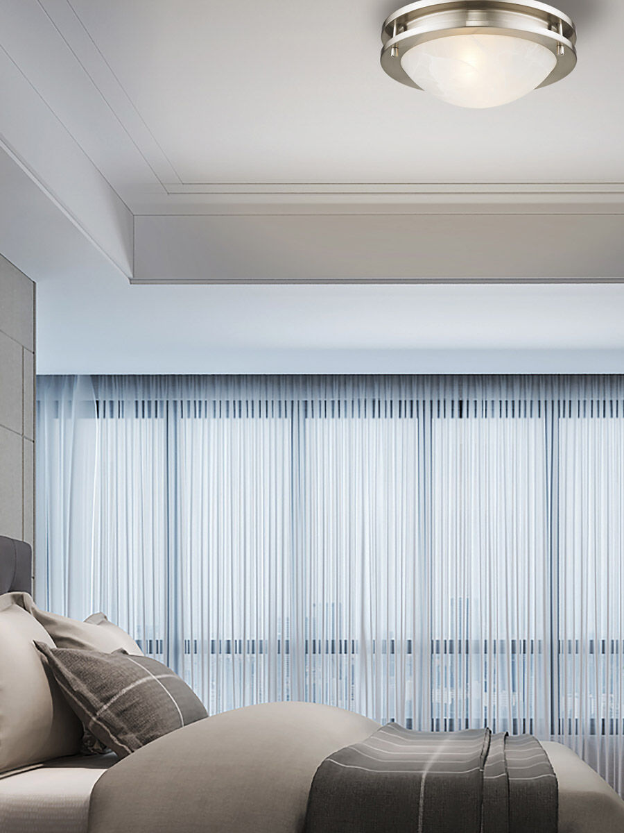 Ariel 2 Light 13 inch Brushed Nickel Flush Mount Ceiling Light