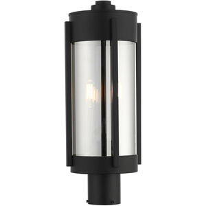 Sheridan 2 Light 19 inch Black with Brushed Nickel Candles Outdoor Post Top Lantern
