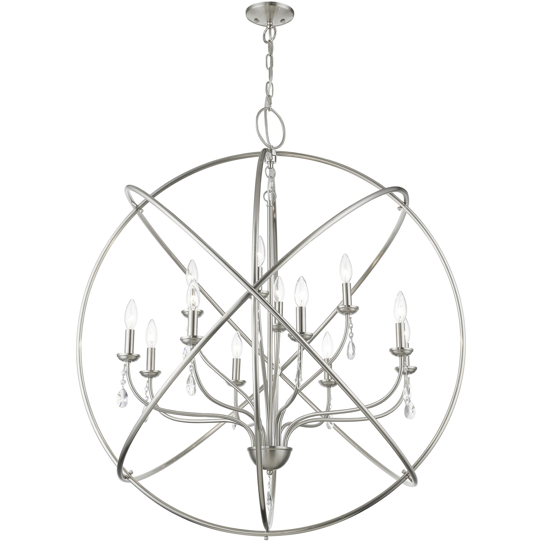 Aria 12 Light 40 inch Brushed Nickel Grande Foyer Chandelier Ceiling Light