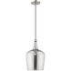 Art Glass 1 Light 9 inch Brushed Nickel Mini Pendant Ceiling Light