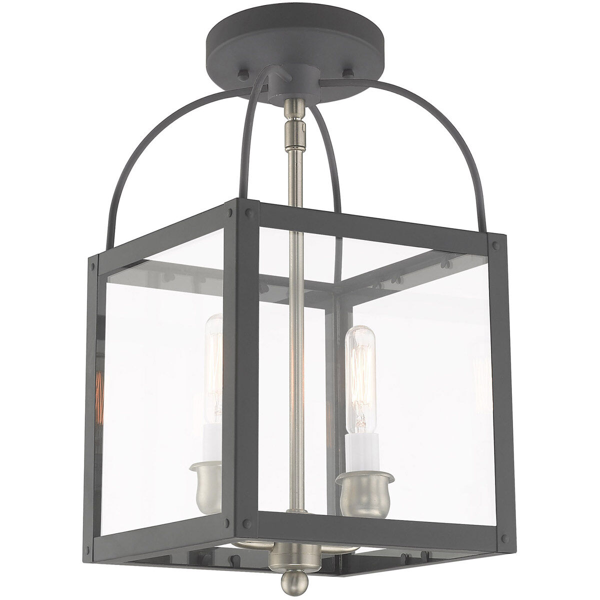 Milford 2 Light 8 inch Scandinavian Gray Convertible Mini Pendant/Ceiling Mount Ceiling Light