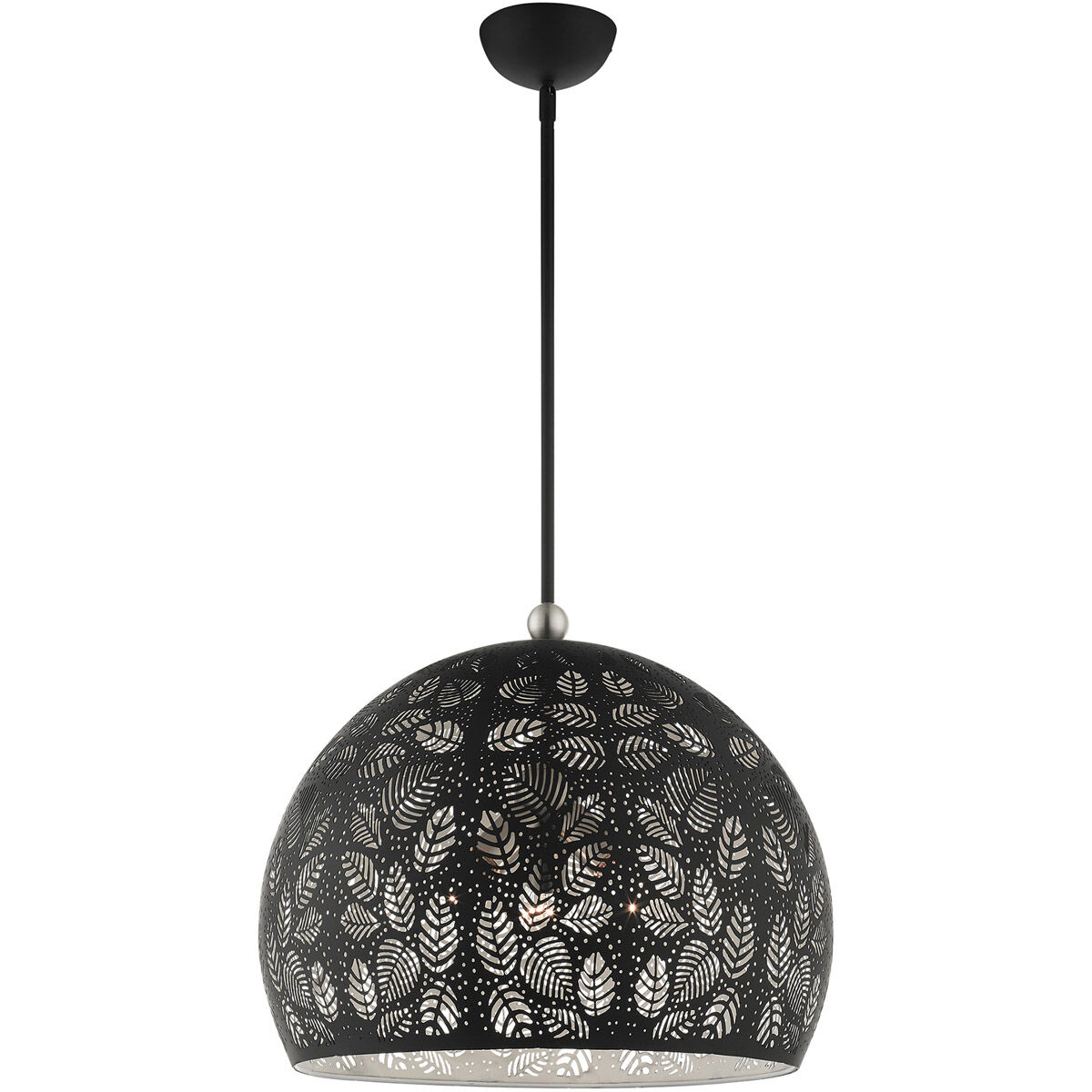 Chantily 3 Light 20 inch Black with Brushed Nickel Accents Pendant Ceiling Light