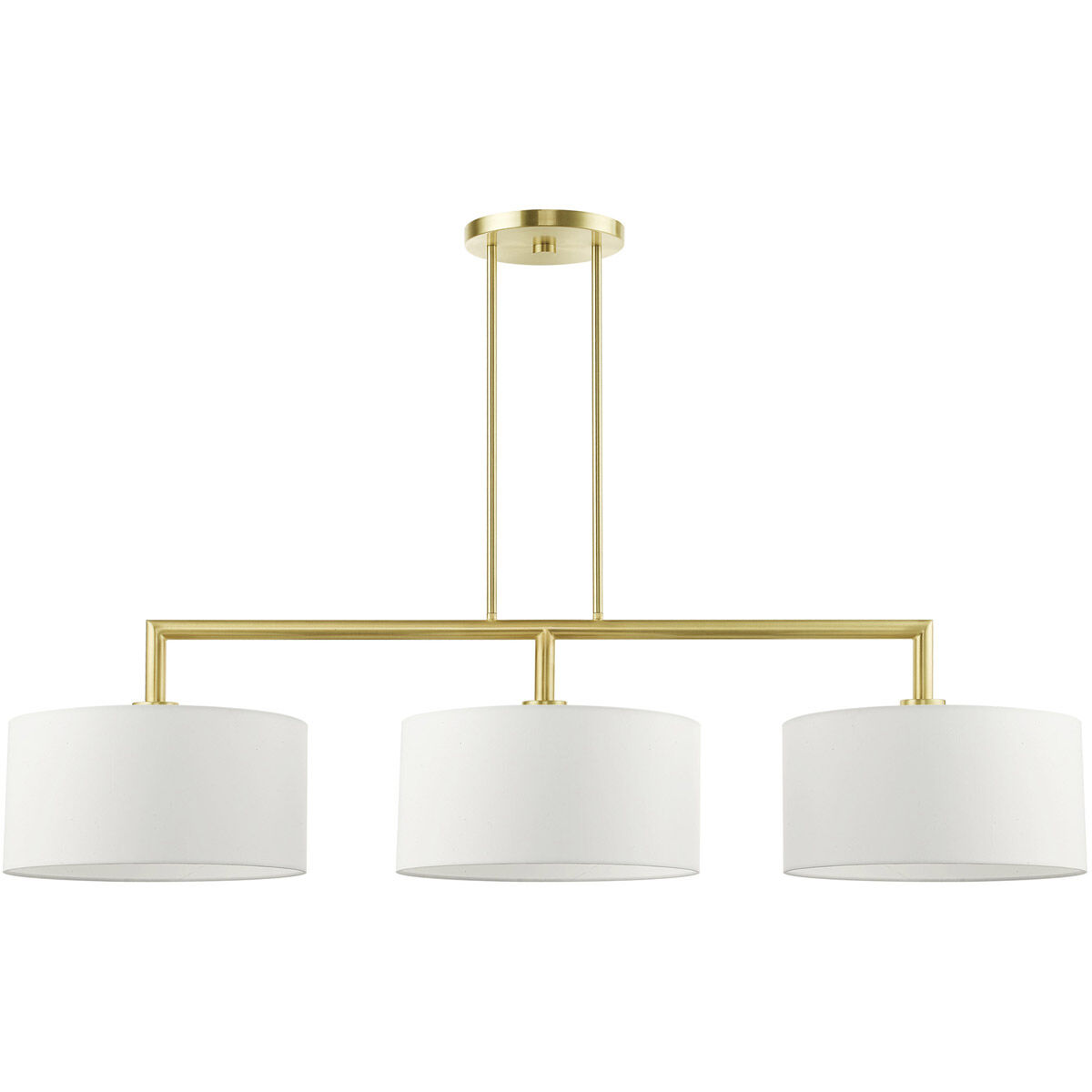 Meridian 3 Light 51 inch Satin Brass Linear Chandelier Ceiling Light