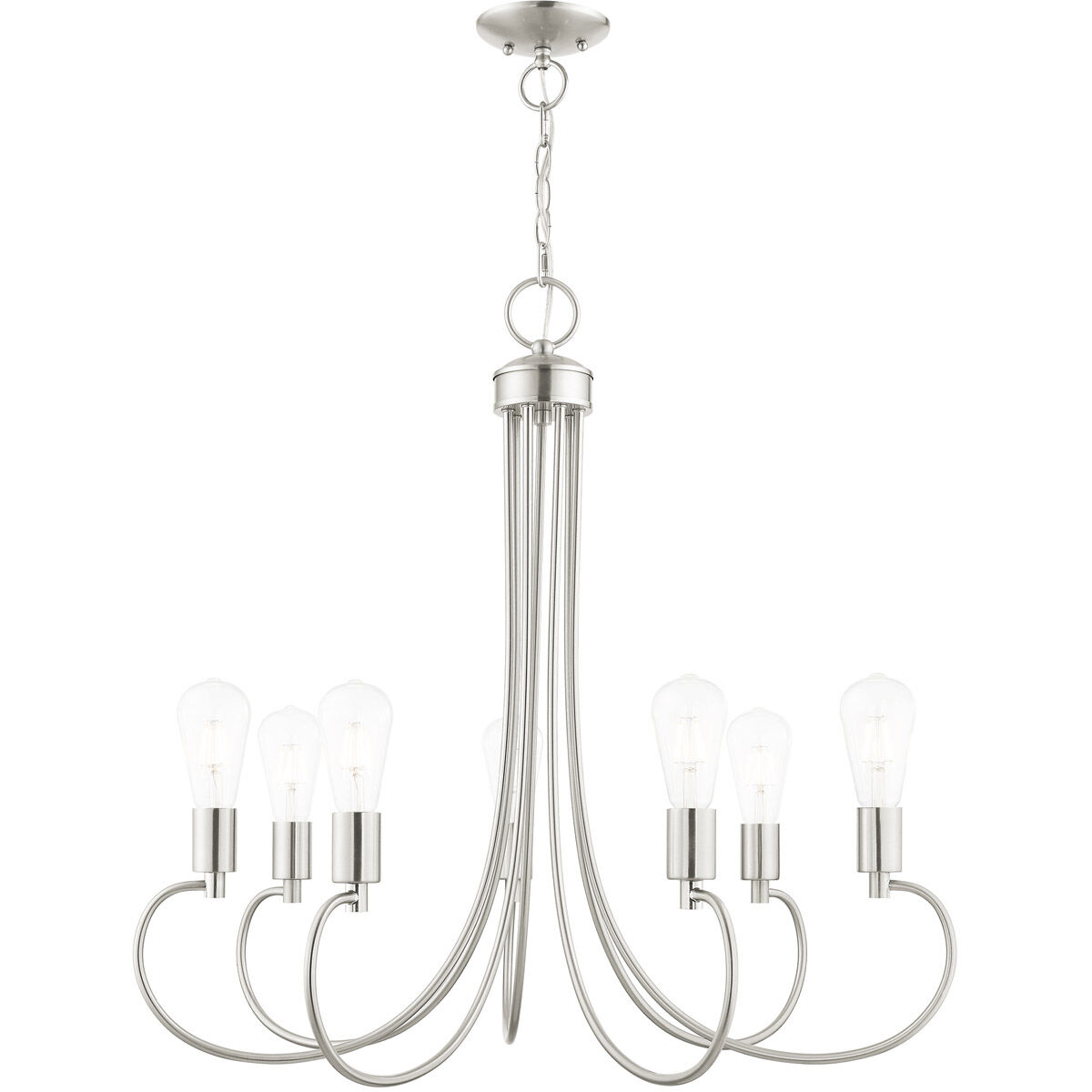 Bari 7 Light 30 inch Brushed Nickel Chandelier Ceiling Light