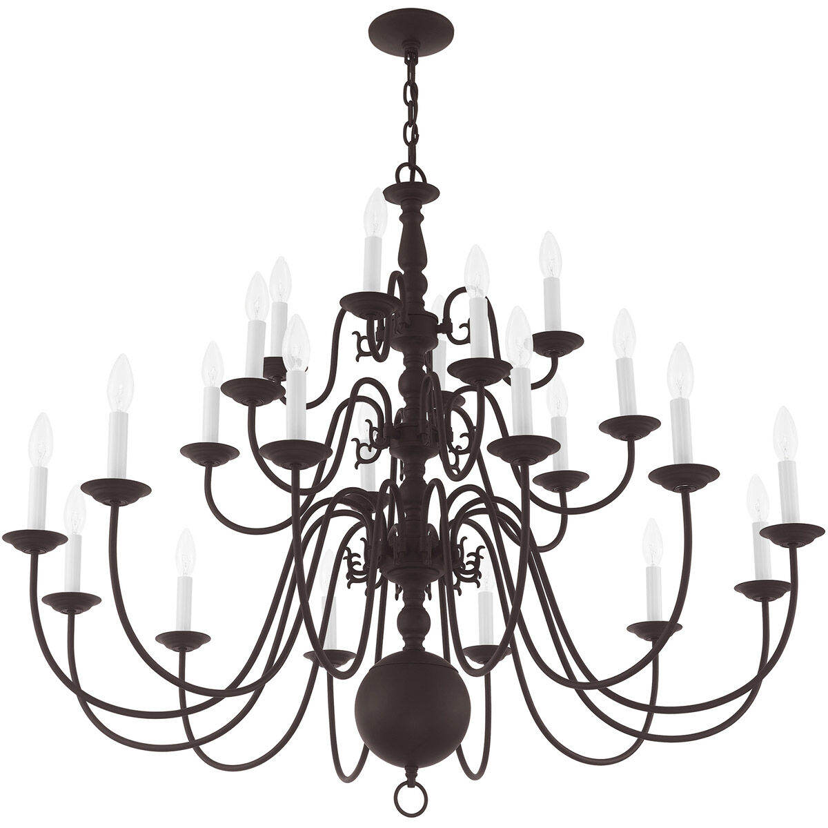 Williamsburgh 22 Light 42 inch Bronze Chandelier Ceiling Light