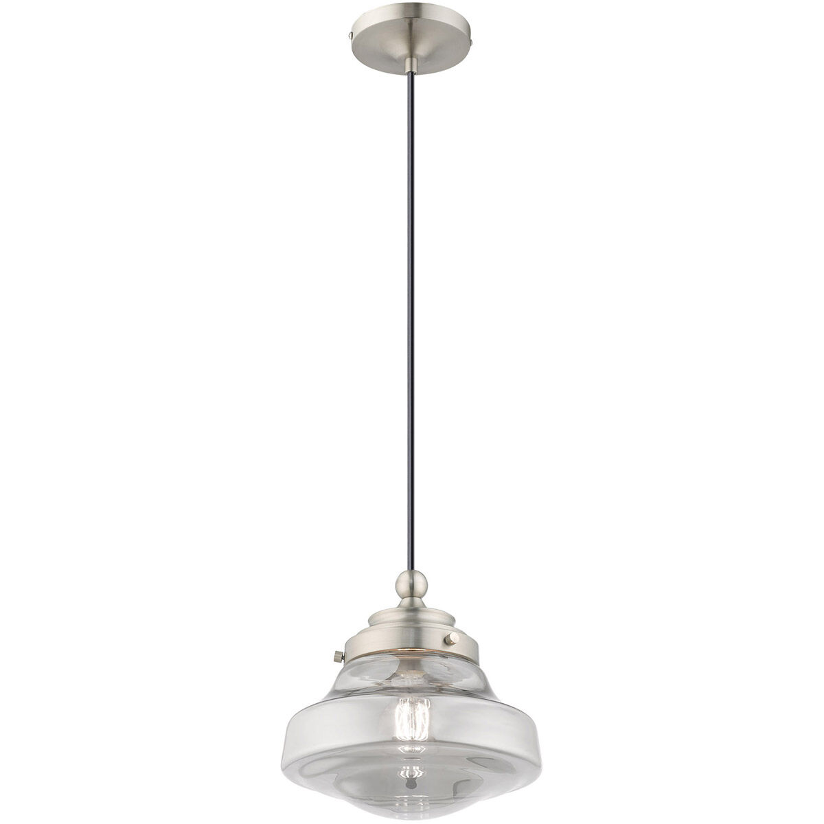 Art Glass 1 Light 9 inch Brushed Nickel Mini Pendant Ceiling Light
