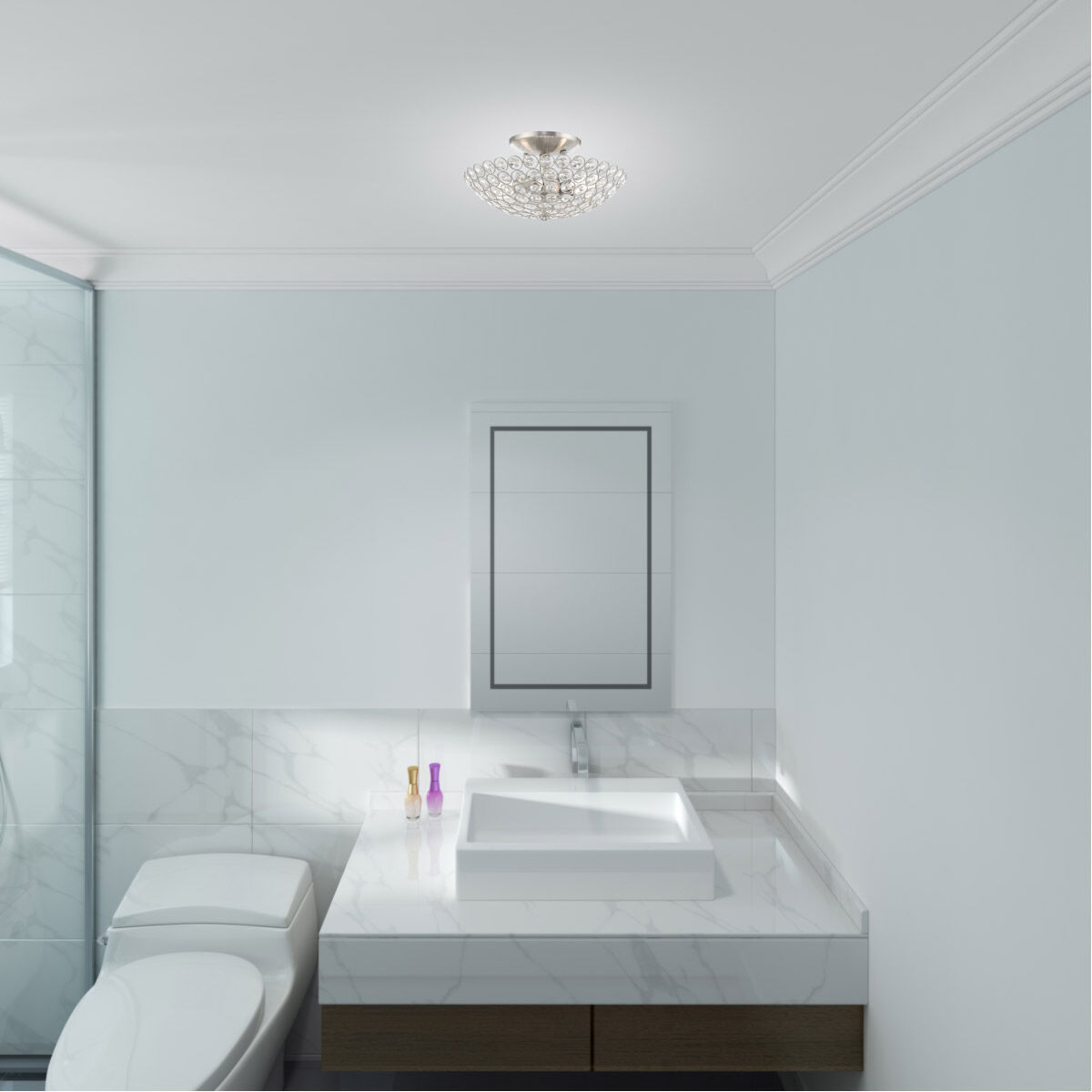 Cassandra 2 Light 11 inch Brushed Nickel Pendant Ceiling Light