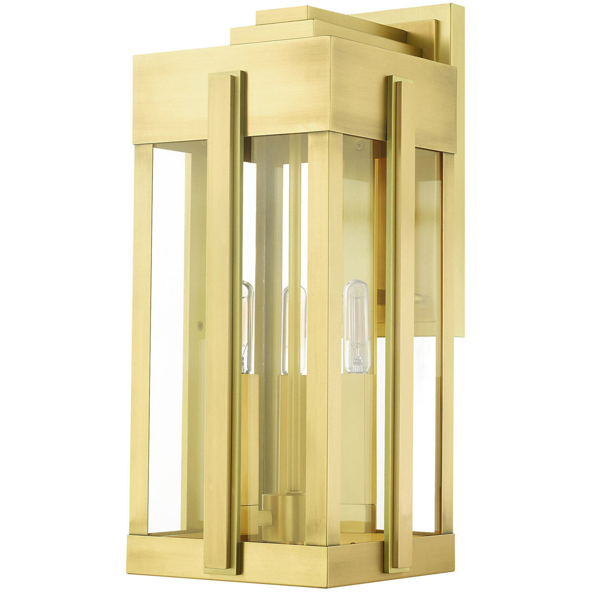 Lexington 3 Light 18 inch Natural Brass Outdoor Wall Lantern