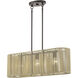 Goldiemesh 3 Light 30 inch English Bronze Linear Chandelier Ceiling Light, Medium
