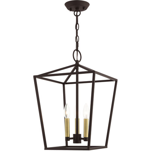 Devone 3 Light 13 inch Bronze Convertible Semi Flush/Lantern Ceiling Light
