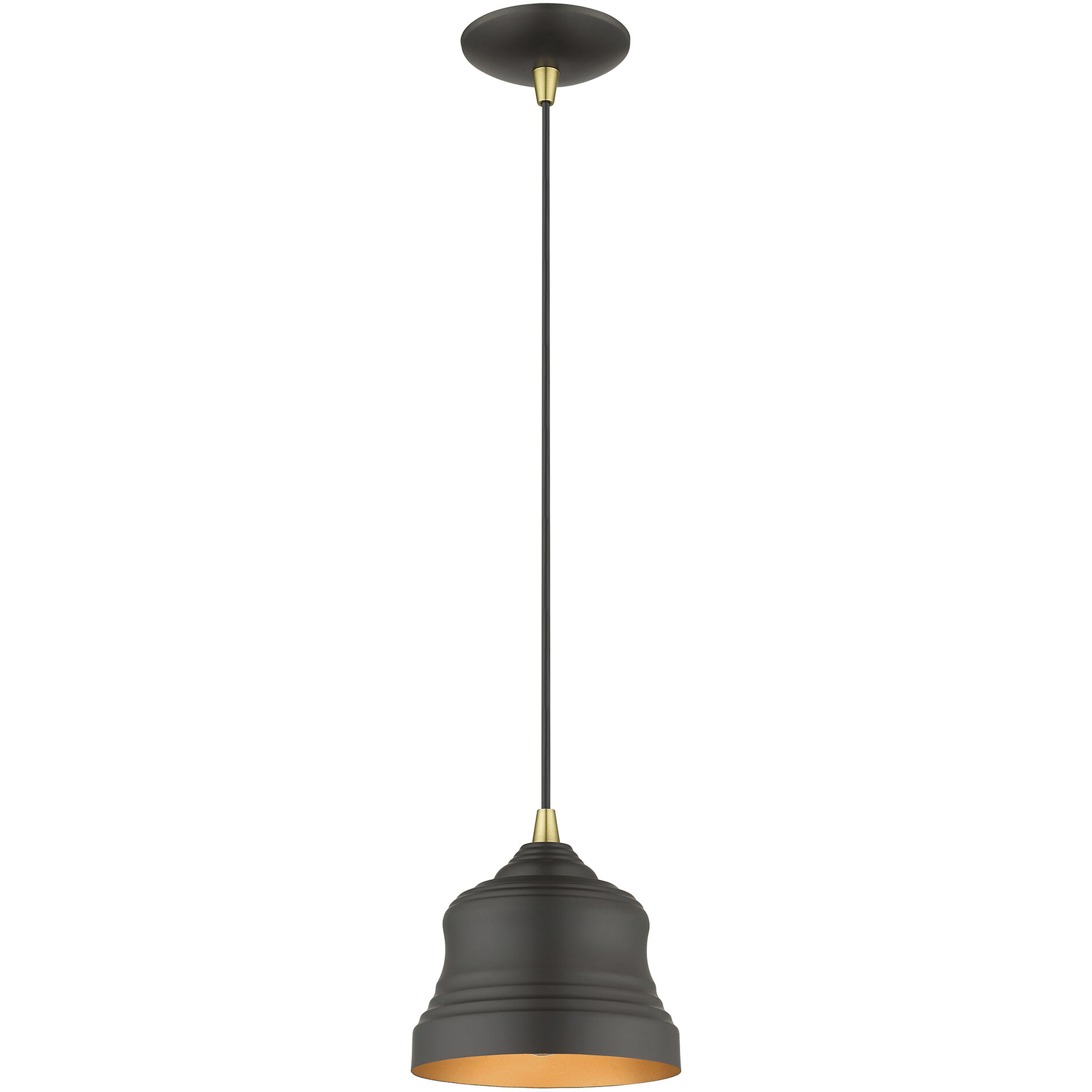 Endicott 1 Light 7 inch Bronze with Antique Brass Finish Accents Pendant Ceiling Light in Bronze with Antique Brass Accent