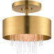 Orenburg 3 Light 13 inch Natural Brass Semi Flush Ceiling Light