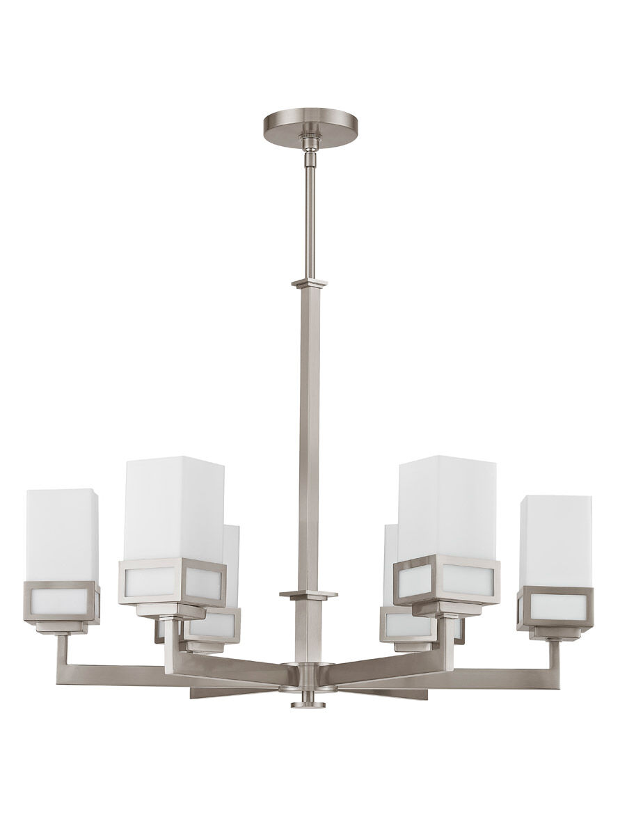 Harding 6 Light 29 inch Brushed Nickel Chandelier Ceiling Light