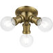 Lansdale 3 Light 7 inch Antique Brass Flush Mount Ceiling Light