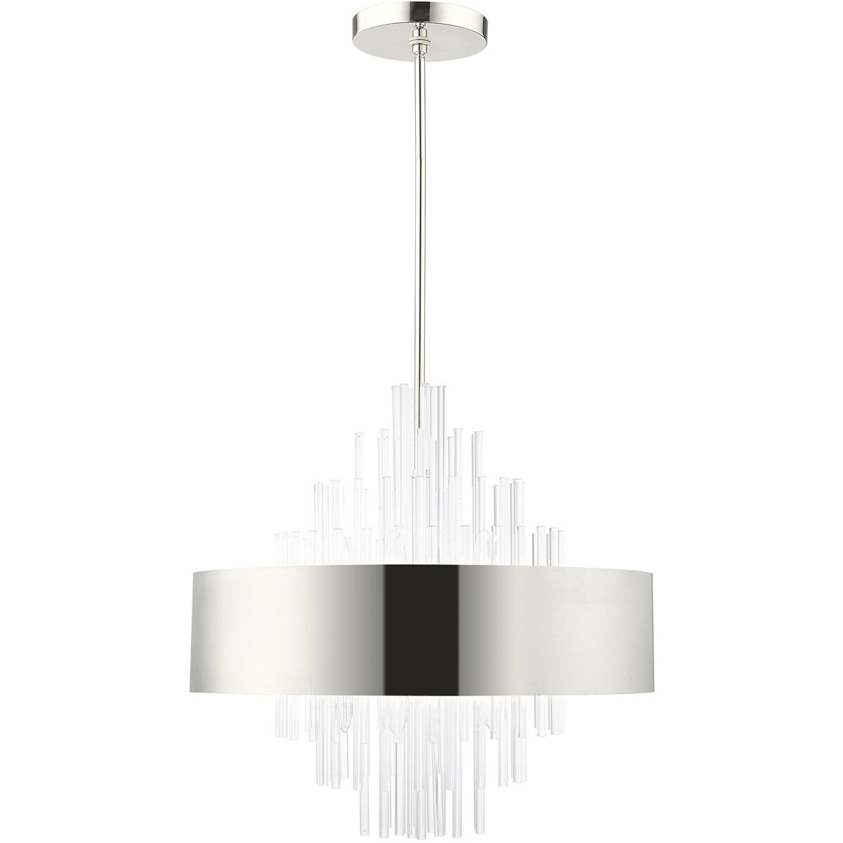 Orenburg 10 Light 26 inch Polished Nickel Pendant Chandelier Ceiling Light