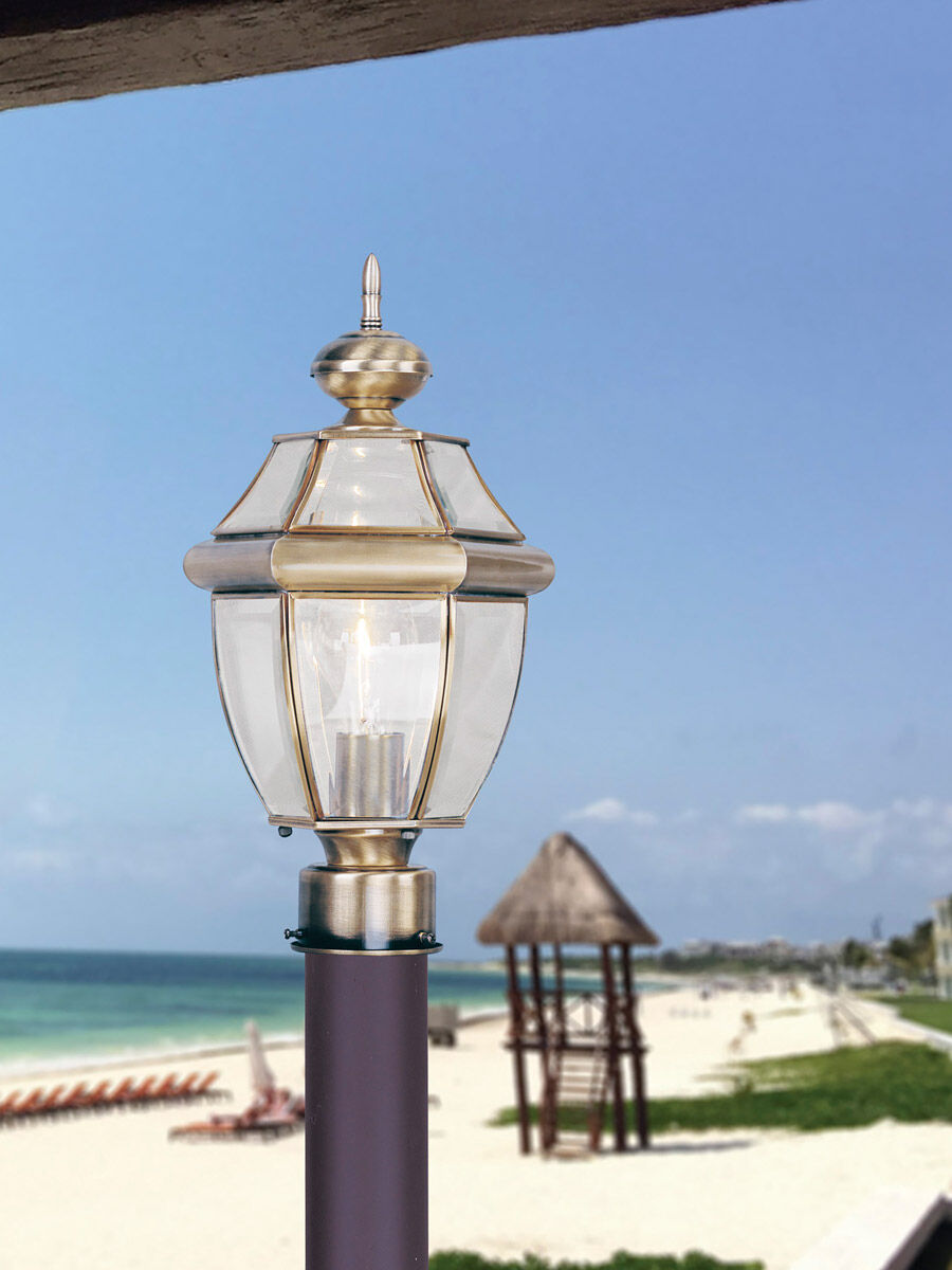 Monterey 1 Light 17 inch Antique Brass Outdoor Post Top Lantern