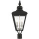Adams 3 Light 26.75 inch Black with Brushed Nickel Finish Cluster Outdoor Large Post Top Lantern