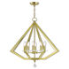 Diamond 8 Light 28 inch Polished Brass Chandelier Ceiling Light