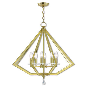 Diamond 8 Light 28 inch Polished Brass Chandelier Ceiling Light