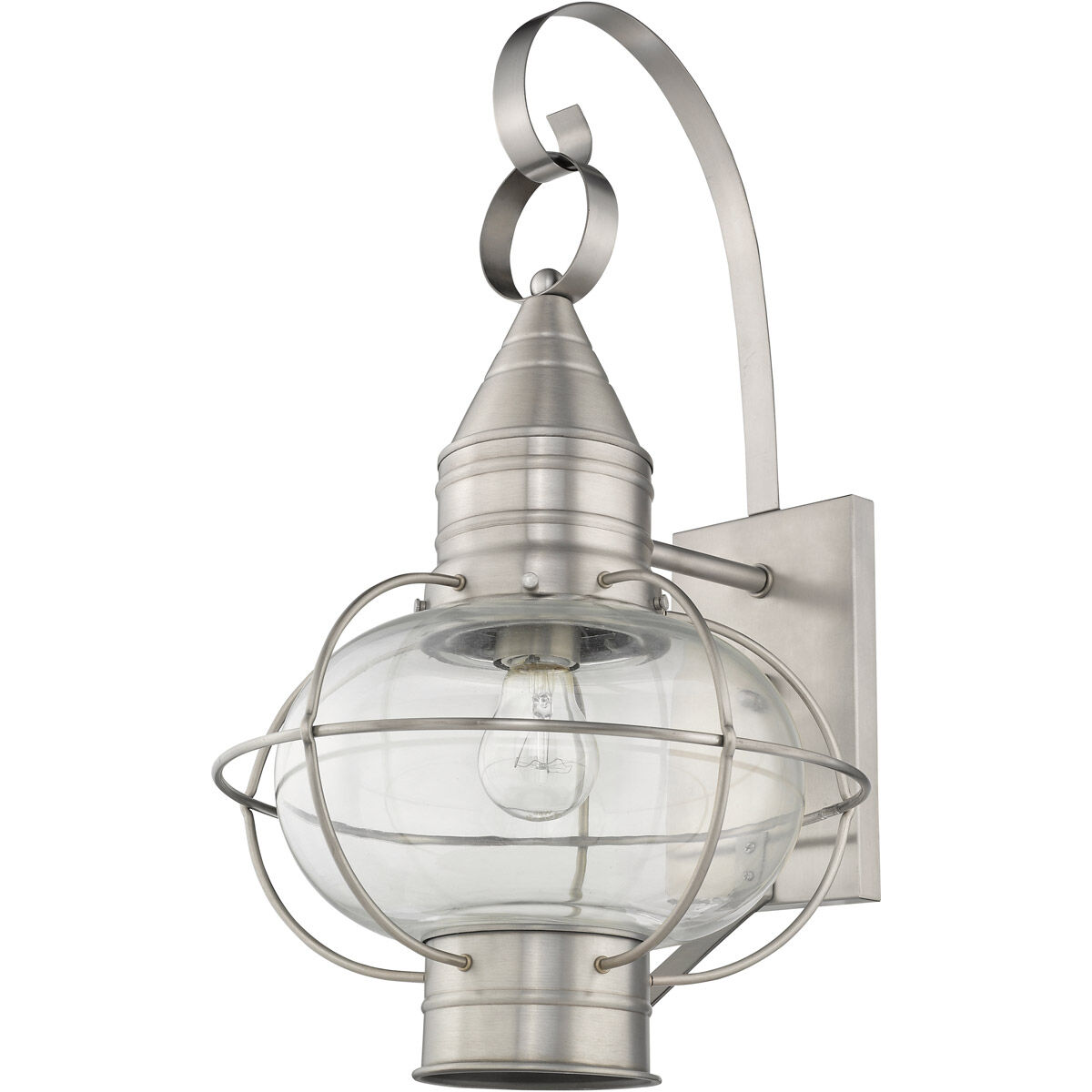 Newburyport 1 Light 21 inch Brushed Nickel Outdoor Wall Lantern