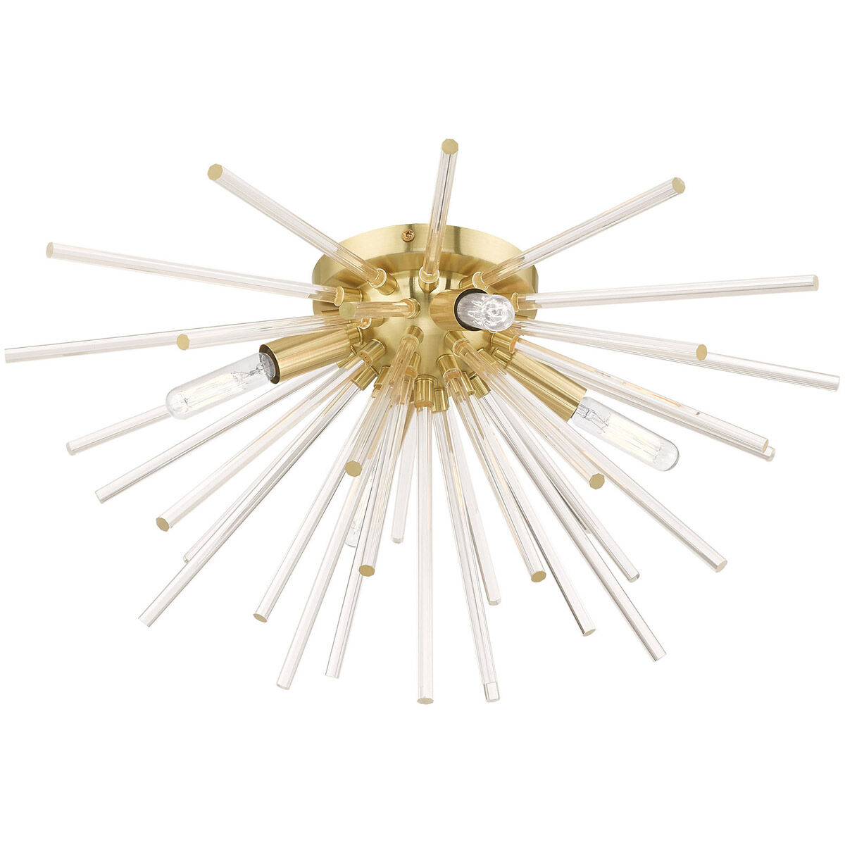 Utopia 4 Light 20 inch Satin Brass Flush Mount Ceiling Light