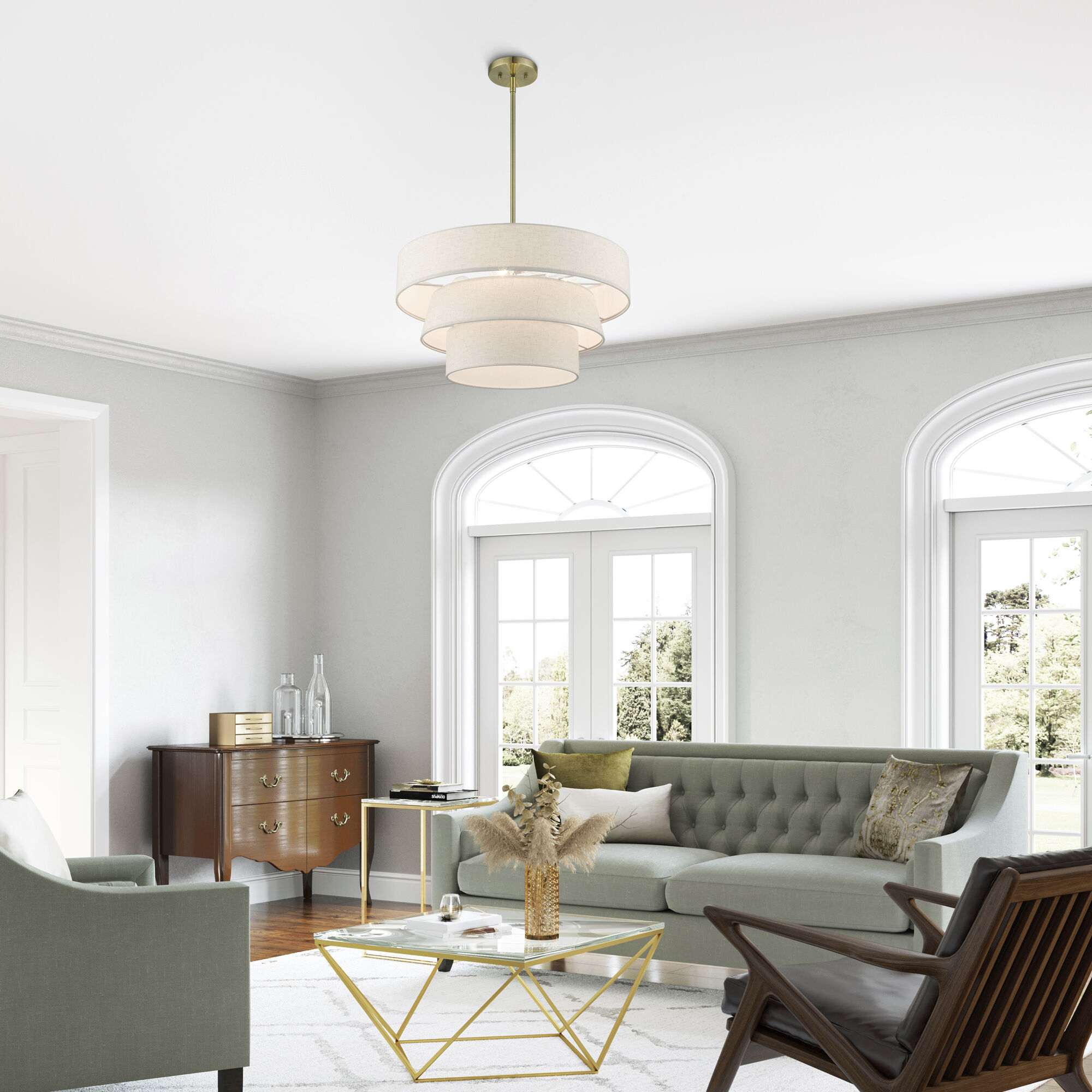 Chandler 4 Light 23 inch Antique Brass Pendant Chandelier Ceiling Light