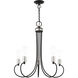 Bari 5 Light 25 inch Black with Brushed Nickel Accents Chandelier Ceiling Light