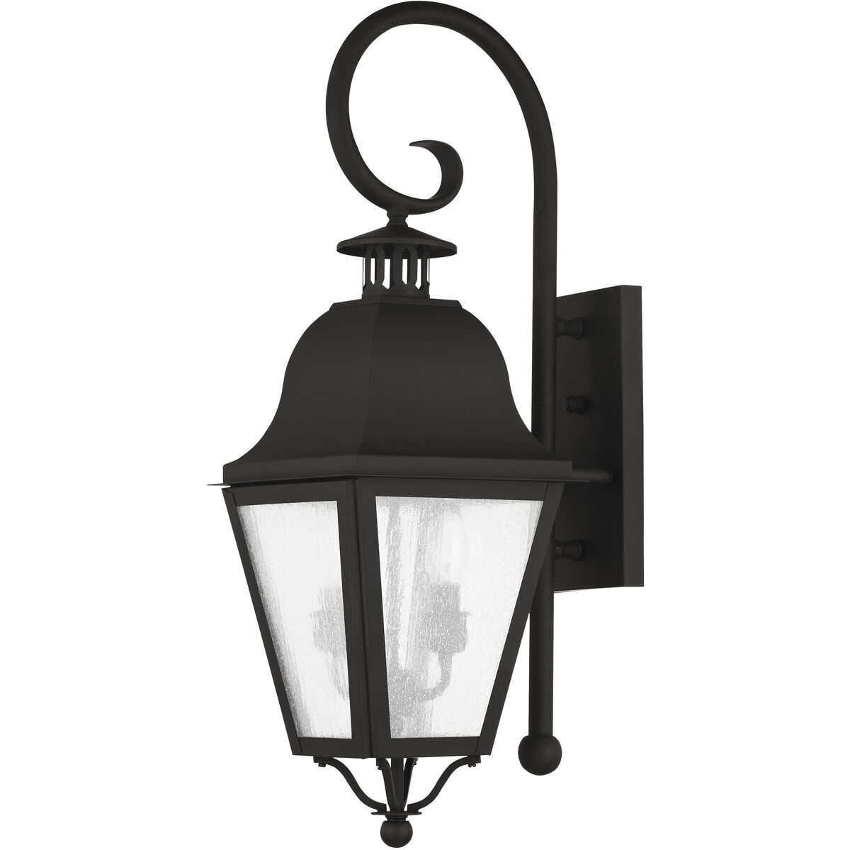 Amwell 2 Light 24.75 inch Black Outdoor Wall Lantern
