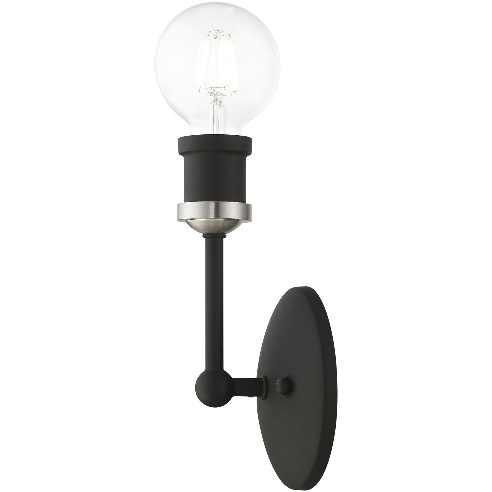 Lansdale 1 Light 5 inch Black with Brushed Nickel Accents Vanity Sconce Wall Light