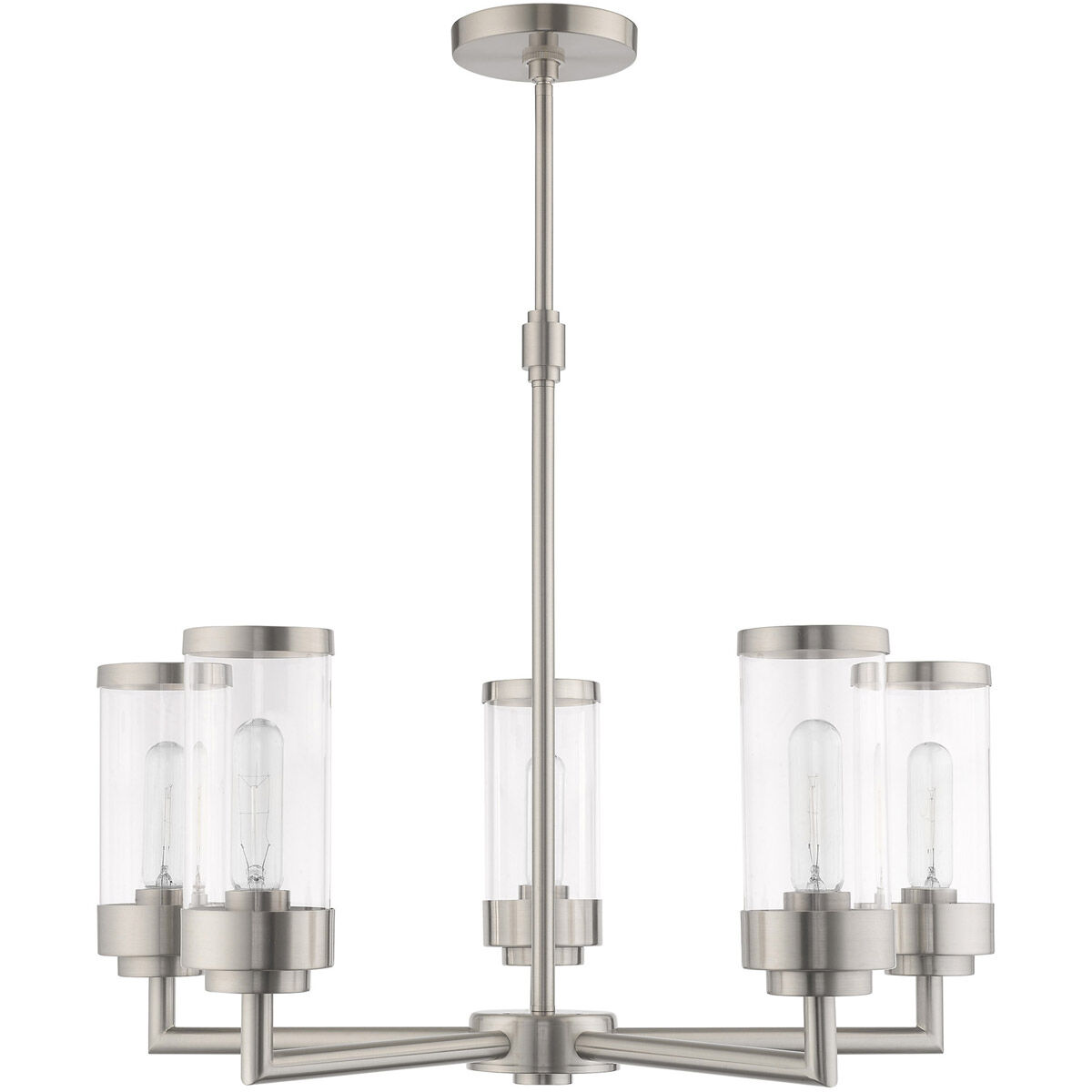 Hillcrest 5 Light 26 inch Brushed Nickel Chandelier Ceiling Light