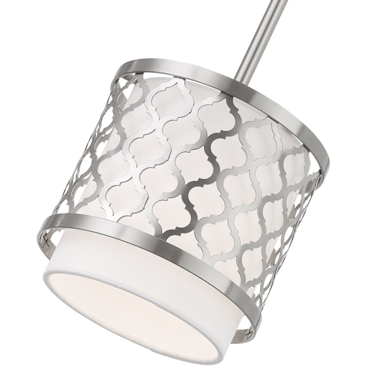 Arabesque 1 Light 7 inch Brushed Nickel Mini Pendant Ceiling Light