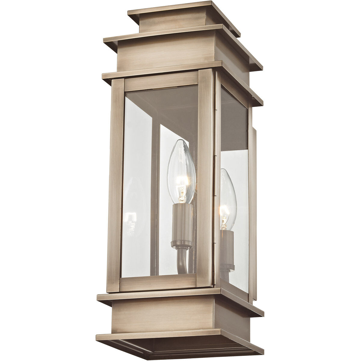 Princeton 1 Light 14 inch Vintage Pewter Outdoor Wall Lantern