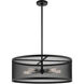 Industro 5 Light 25 inch Black with Brushed Nickel Accents Chandelier Ceiling Light