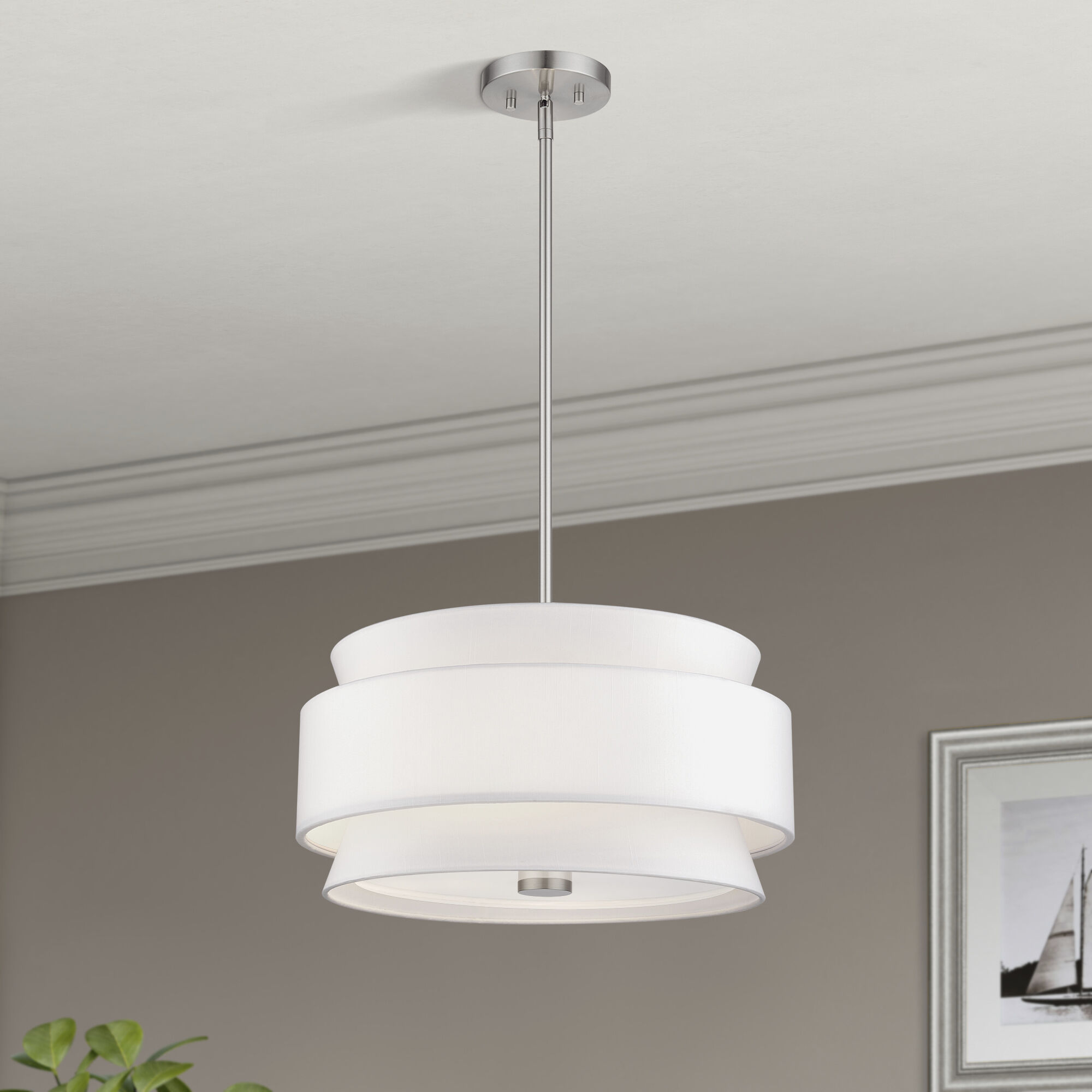 Fontana 4 Light 18 inch Brushed Nickel Pendant Chandelier Ceiling Light