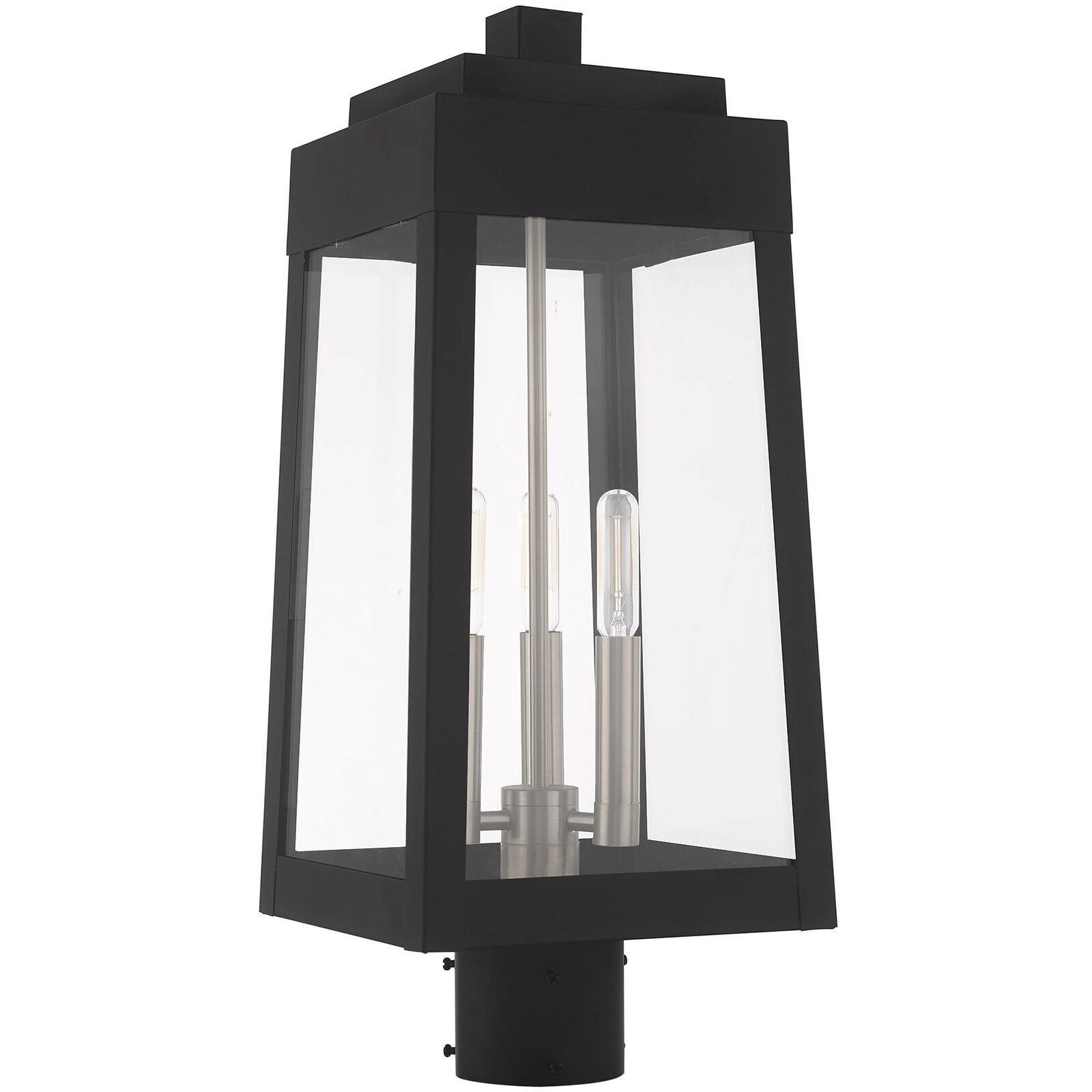 Oslo 3 Light 20 inch Black Outdoor Post Top Lantern