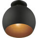 Piedmont 1 Light 10 inch Black with Brushed Nickel Accents Semi-Flush Mount Ceiling Light