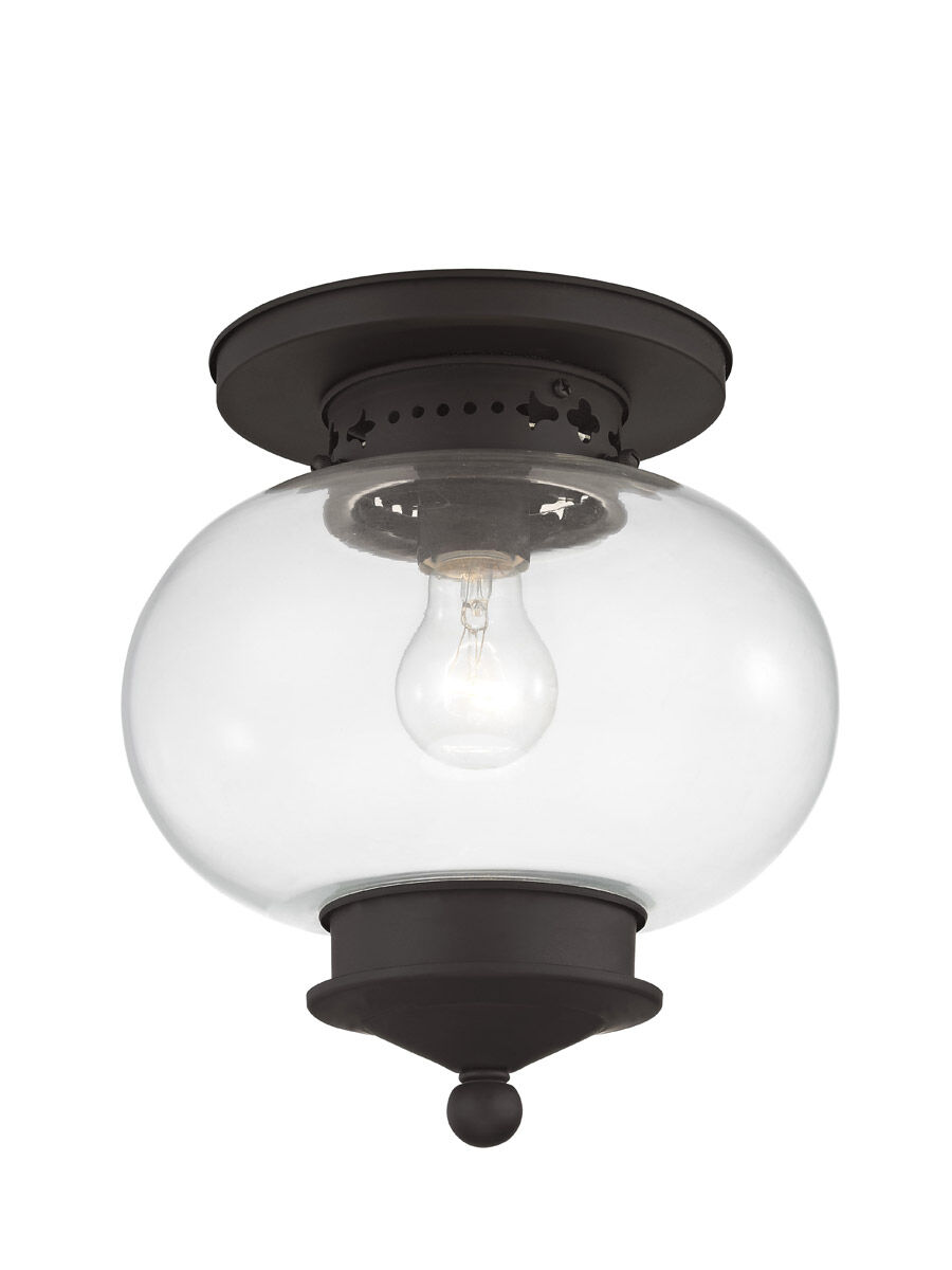 Harbor 1 Light 10 inch Bronze Semi-Flush Mount Ceiling Light