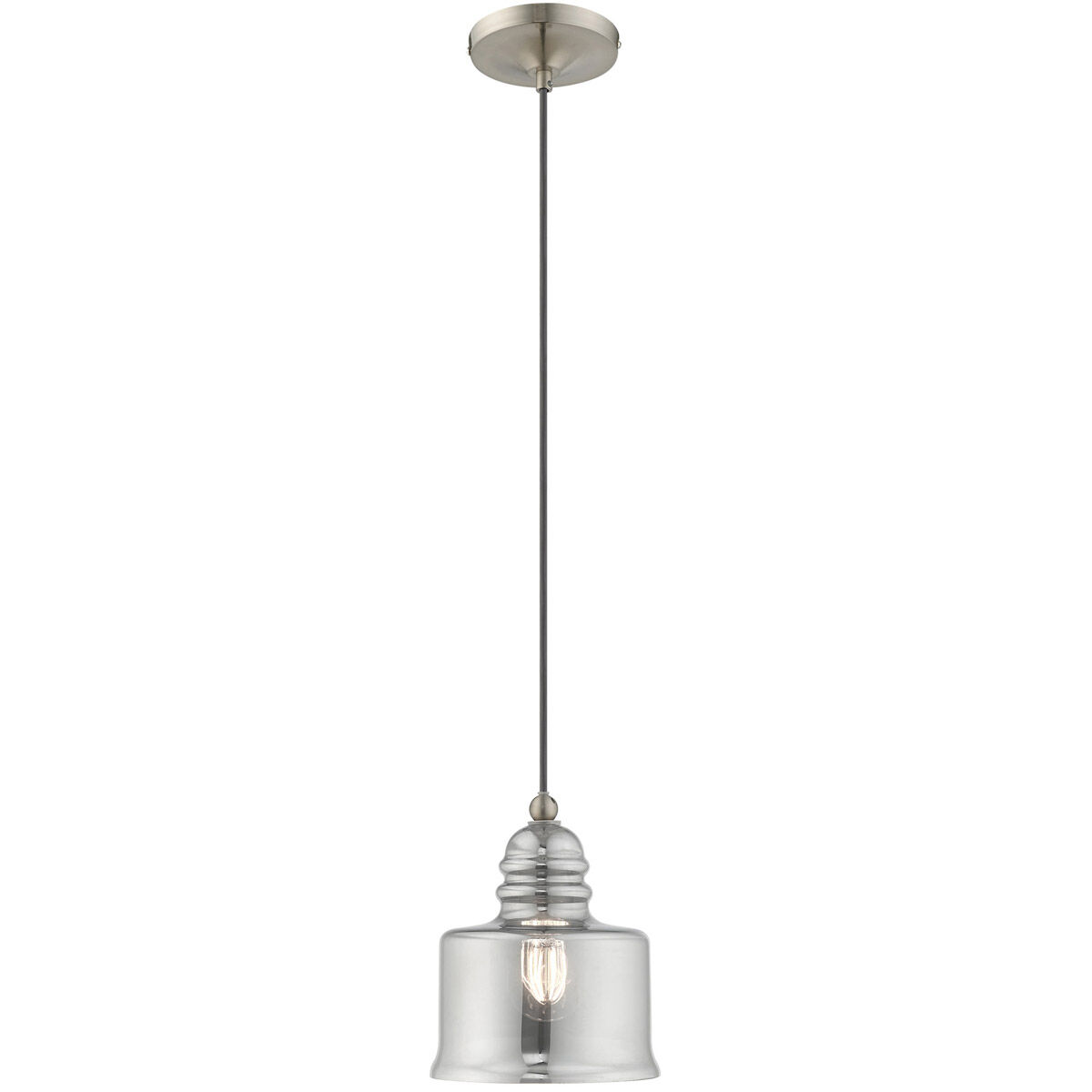 Art Glass 1 Light 7 inch Brushed Nickel Mini Pendant Ceiling Light