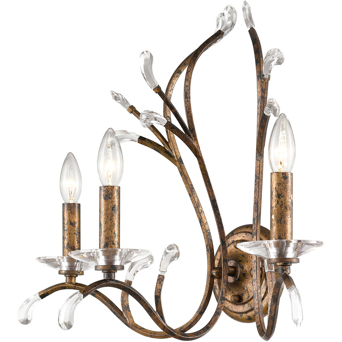 Serafina 3 Light 19.75 inch Hand Applied Venetian Golden Bronze Wall Sconce Wall Light