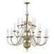 Williamsburgh 20 Light 36 inch Antique Brass Foyer Chandelier Ceiling Light