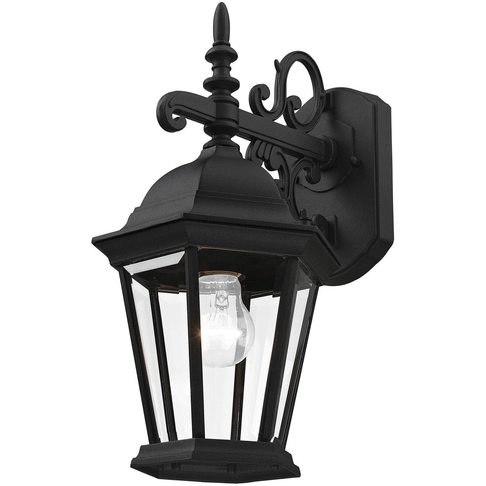 Hamilton 1 Light 15 inch Textured Black Outdoor  Wall Lantern