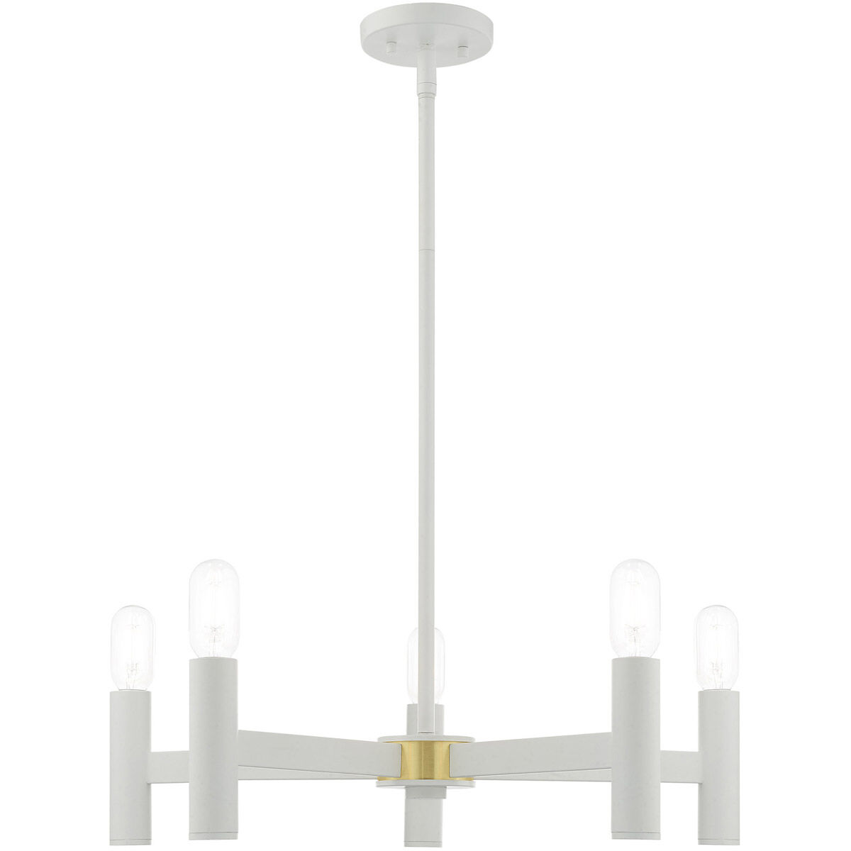 Copenhagen 5 Light 25 inch White Chandelier Ceiling Light