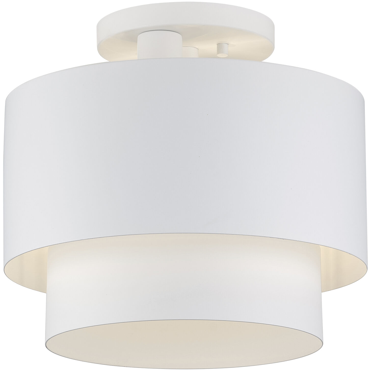 Zolana 2 Light 12 inch White Semi Flush Mount Ceiling Light, Medium